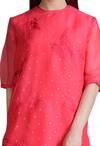 Sahil Kochhar_Coral Pink Embellished Tunic_Online_at_Aza_Fashions