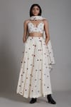 Buy MATI_1 Off White Pure Linen Thread V Neck Lehenga Set at Aza Fashions Buy_MATI_1_Off White Pure Linen Thread V Neck Lehenga Set _at_Aza_Fashions