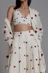 MATI_1 Off White Pure Linen Thread V Neck Lehenga Set at Aza Fashions MATI_1_Off White Pure Linen Thread V Neck Lehenga Set _at_Aza_Fashions