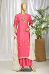 Buy_Sahil Kochhar_Pink Embroidered Kurta Palazzo Set For Women_at_Aza_Fashions