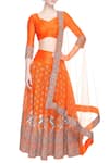 Buy_Surendri_Orange Embroidered Lehenga Set_at_Aza_Fashions