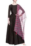 Buy_Surendri_Black Chanderi Silk Anarkali With Dupatta _at_Aza_Fashions