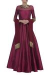 Buy_Manish Malhotra_Maroon Sequin Embroidered Anarkali Kurta Set._at_Aza_Fashions