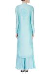 Shop_Aiman_Blue Embroidered Dori Work Band Collar Kurta And Palazzo Set _at_Aza_Fashions