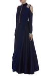 Manish Malhotra_Blue Draped Embroidered Kurta Set_Online_at_Aza_Fashions