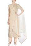 Buy_Anita Dongre_Beige Kurta With Silver And Gold Sequin Work_at_Aza_Fashions