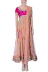 Bhumika Grover_Pink And Peach Flared Anarkali Set For Women_Online_at_Aza_Fashions