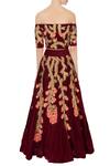 Shop_Neha Mehta Couture_Wine Velvet Embroidered Lehenga With Blouse For Women_at_Aza_Fashions
