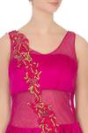 Buy_Neha Mehta Couture_Pink Asymmetric Flared Kurta_Online_at_Aza_Fashions