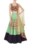 Buy_Neha Mehta Couture_Green Silk Embroidered Lehenga Set _at_Aza_Fashions