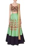 Neha Mehta Couture_Green Silk Embroidered Lehenga Set _Online_at_Aza_Fashions