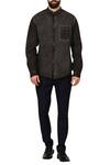 Buy_Rajesh Pratap Singh_Black Cotton Washed And Distressed Shirt_at_Aza_Fashions