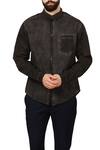 Rajesh Pratap Singh_Black Cotton Washed And Distressed Shirt_Online_at_Aza_Fashions
