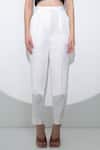 Buy_Pocketful Of Cherrie_White Crepe Plain Straight Trouser _Online_at_Aza_Fashions