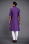 Shop_Raghavendra Rathore Jodhpur_Purple Silk Layered Kurta_at_Aza_Fashions