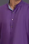 Raghavendra Rathore Jodhpur_Purple Silk Layered Kurta_at_Aza_Fashions