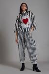 Buy_MATI_Off White 100% Cotton Hand Block Stripe Print Balloon Pants_Online_at_Aza_Fashions