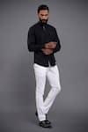 Shop_Raghavendra Rathore Jodhpur_Black Cotton Shirt _Online_at_Aza_Fashions