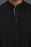 Raghavendra Rathore Jodhpur_Black Cotton Shirt _at_Aza_Fashions