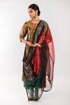 Buy_Prahnaaya_Dupatta Silk Organza, Kurta Handwoven Zari, Lining Draped Set_Online_at_Aza_Fashions