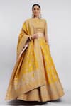 Buy_Sheetal Batra_Yellow Raw Silk Round Aatifa Bridal Lehenga Set _at_Aza_Fashions