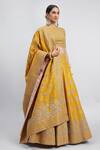 Shop_Sheetal Batra_Yellow Raw Silk Round Aatifa Bridal Lehenga Set _at_Aza_Fashions