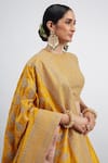 Buy_Sheetal Batra_Yellow Raw Silk Round Aatifa Bridal Lehenga Set _Online_at_Aza_Fashions