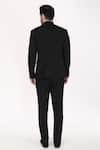 Shop_Manish Nagdeo_Black Viscose Stretch Textured Bandhgala Set _at_Aza_Fashions