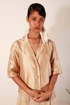 Buy_Ura Maku_Beige Tea Dyed Mulberry Silk Top_at_Aza_Fashions