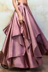 Buy_Izzumi Mehta_Pink Lehenga Bridal Satin Blouse Cutwork Net Round Embroidered Set_Online_at_Aza_Fashions