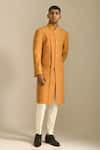Dhruv Vaish Yellow Silk Sherwani Set Online at Aza Fashions Dhruv Vaish_Yellow Silk Sherwani Set _Online_at_Aza_Fashions