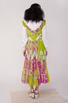 Shop_Surendri_Green Viscose Tie-dyed Frill Dress_at_Aza_Fashions