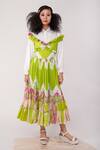 Buy_Surendri_Green Viscose Tie-dyed Frill Dress_Online_at_Aza_Fashions