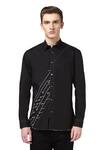 Buy_Noonoo_Black 100% Giza Cotton Embroidered Shirt _at_Aza_Fashions