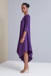 Scarlet Sage_Purple Polyester Laila Cowl Draped Dress_Online_at_Aza_Fashions