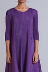 Scarlet Sage_Purple Polyester Laila Cowl Draped Dress_at_Aza_Fashions
