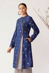 Payal Pratap Blue Handloom Cotton Round Tunic Online at Aza Fashions Payal Pratap_Blue Handloom Cotton Round Tunic _Online_at_Aza_Fashions