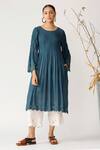 Buy Payal Pratap Green Cotton Round Pleated Tunic at Aza Fashions Buy_Payal Pratap_Green Cotton Round Pleated Tunic _at_Aza_Fashions