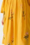 Payal Pratap Yellow Handloom Cotton Linen Round Tunic at Aza Fashions Payal Pratap_Yellow Handloom Cotton Linen Round Tunic _at_Aza_Fashions