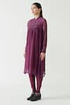 Payal Pratap Purple Cotton Silk Band Rafael Smocking Tunic Online at Aza Fashions Payal Pratap_Purple Cotton Silk Band Rafael Smocking Tunic _Online_at_Aza_Fashions