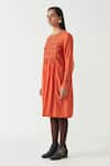 Buy_Payal Pratap_Orange Cotton Silk Round Audrina Smocking Tunic  _Online_at_Aza_Fashions