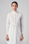 Shop_Rajesh Pratap Singh_White Cotton Plain High Neck Nandla Tunic  _Online_at_Aza_Fashions