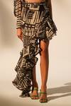 Nikita Mhaisalkar_White Organza Abstract Print Ruffle Skirt _Online_at_Aza_Fashions