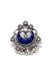 Sangeeta Boochra_Blue Kundan Sunat Embellished Chandbalis _Online_at_Aza_Fashions