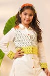 Buy Cute Couture Yellow Poplin, Cotton Embroidery Leaf Print Blouse With Kurta Set Online at Aza Fashions Buy_Cute Couture_Yellow Poplin, Cotton Embroidery Leaf Print Blouse With Kurta Set _Online_at_Aza_Fashions