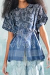 Ikai_Blue Denim Embroidery Thread Nile Shibori  _Online_at_Aza_Fashions