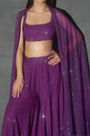 Itrh_Purple Italian Crepe And Silk Emma Bralette & Kalidar Sharara Set  _Online_at_Aza_Fashions