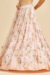 Nitika Gujral_Pink Lehenga Georgette And Dupatta & Blouse Net Embroidery Resham Floral Set _Online_at_Aza_Fashions