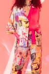 Esha L Amin_Multi Color Viscose, Crepe Collared Stella And Shirt _Online_at_Aza_Fashions