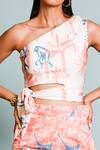 Buy_The Dramebaaz CO_White Muslin, Silk One Shoulder Safari Top With Pant _Online_at_Aza_Fashions